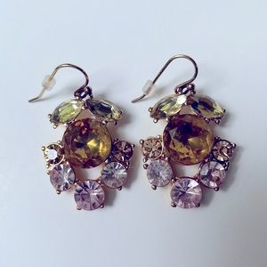 J Crew jeweled earrings. Gold tone.